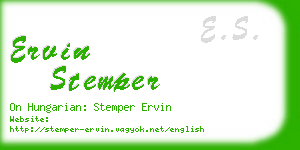 ervin stemper business card